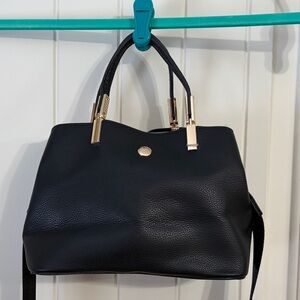 Like Dreams Black Crossbody Bag with Gold Accents